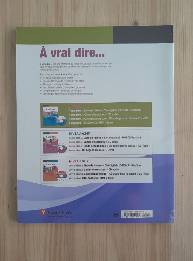 À VRAI DIRE... LIVRE Y CAHIER 1 ESO A1-A2 NUEVOS