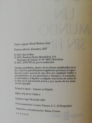 Un mundo sin fin. 1°edición