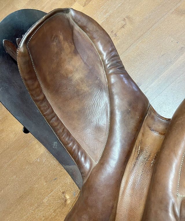 Silla de montar Inglesa de piel autentica Marron