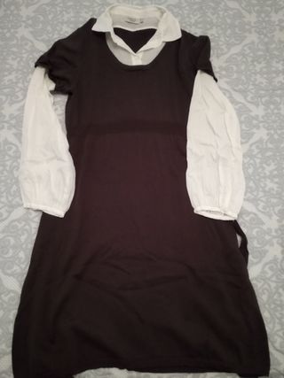 Vestido punto efecto camisa