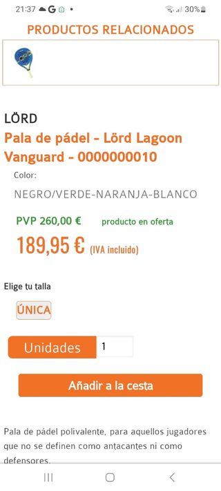 Pala padel lord lagoon  vanguard