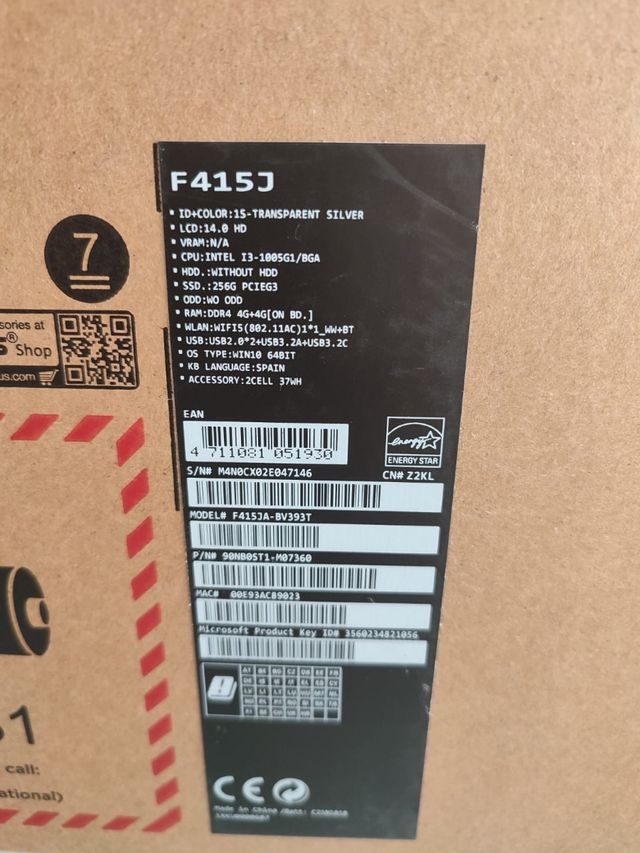 Ordenador ASUS F415J