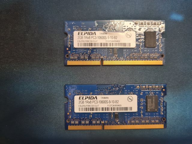 Memorias RAM Elpida DDR3 2GB portátil