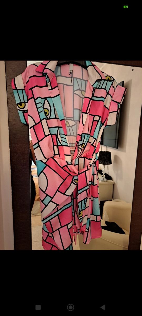 Vestido / camisa larga rosa