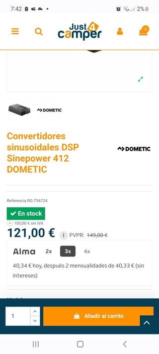 Convertidor 220v dometic