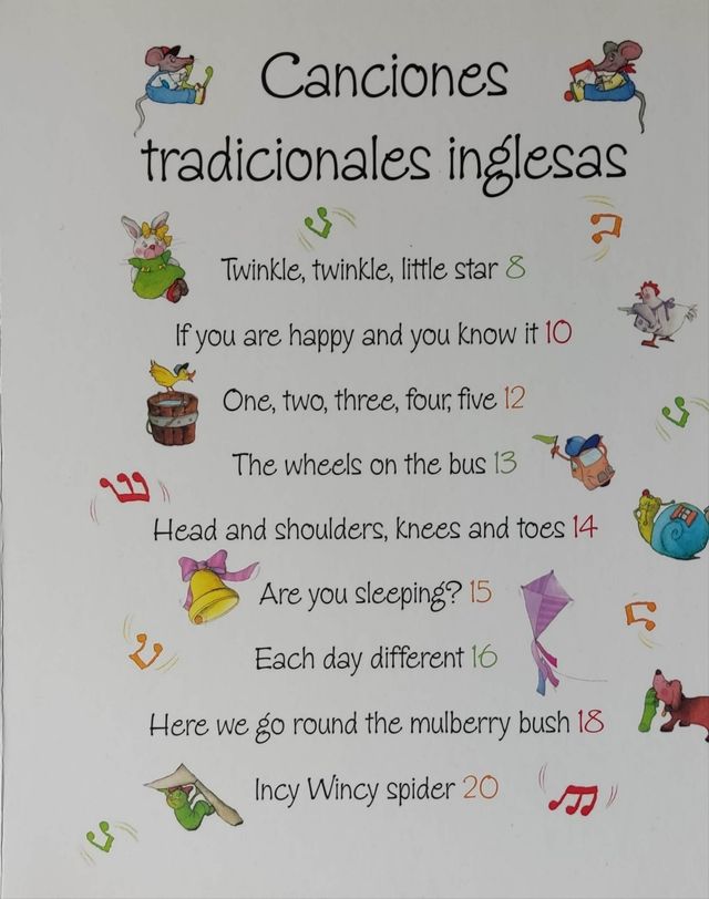 Mis primeras canciones en ingles . Libro+ CD