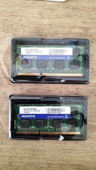 2 gb x2 DDR3  ram portátil 1333 mhz