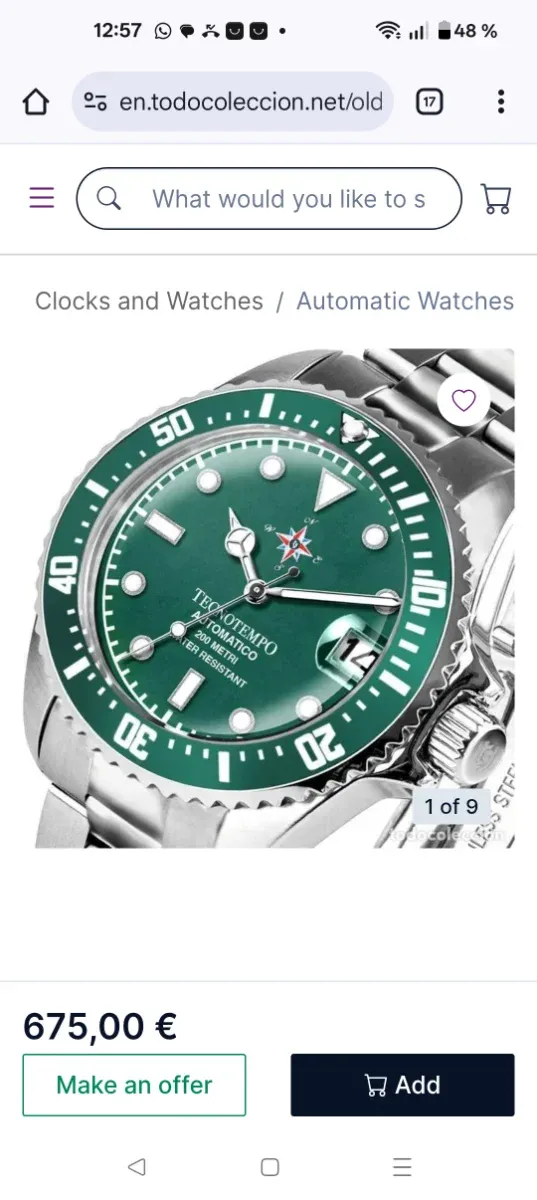 Tecnotempo automático sumergible200mts, seiko nh35