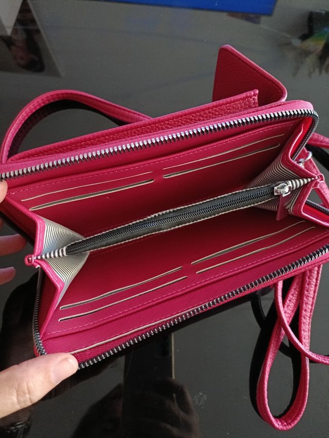 NUEVO!! Bolsito billetero y para movil rosa