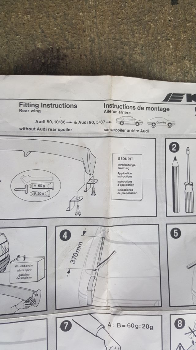 Alerón KAMEI original de Audi 80 y 90 b3 b4