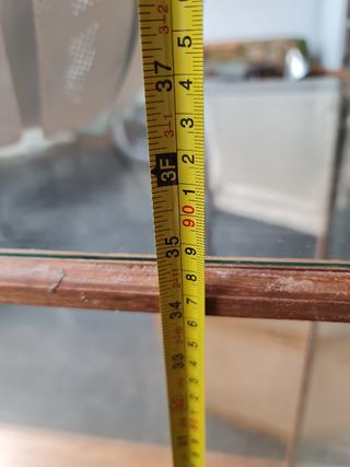 Vitrina Urna de cristal y madera de roble