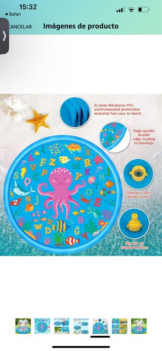 piscina con aspersor d170cm NUEVO