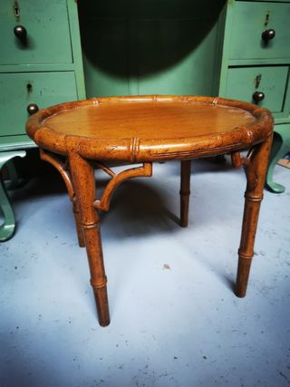 Mesa auxiliar madera. centro. tipo Caña. Vintage