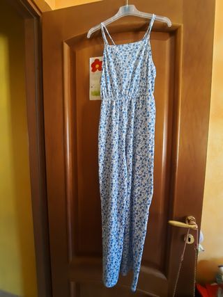 Tutina Zara  a fiorellini azzurri e bianchi