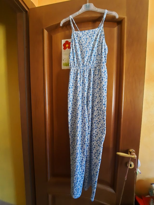 Tutina Zara a fiorellini azzurri e bianchi