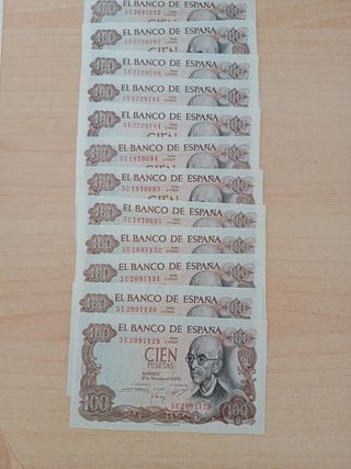 100 Pesetas año 70