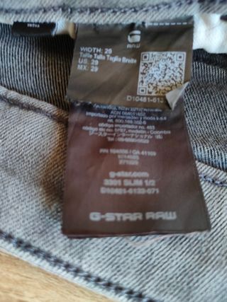 Vaqueros cortos G-star 3301