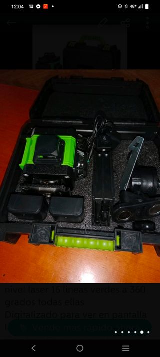 nivel laser 4d digital con caja transporte y 2 bat