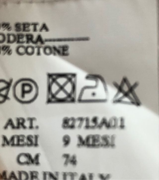 Abito seta e cotone 9 mesi