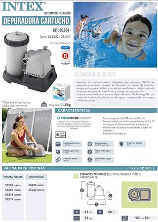 Depuradora INTEX EN SU CAJA Cartuchos B