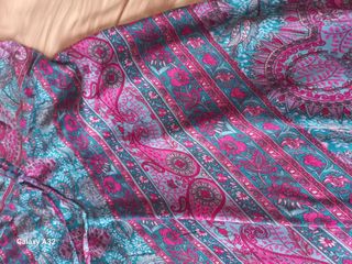 Vestido largo de seda estampado flores