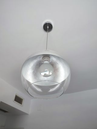 Lámpara colgante cristal y plateado 