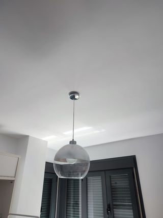 Lámpara colgante cristal y plateado 