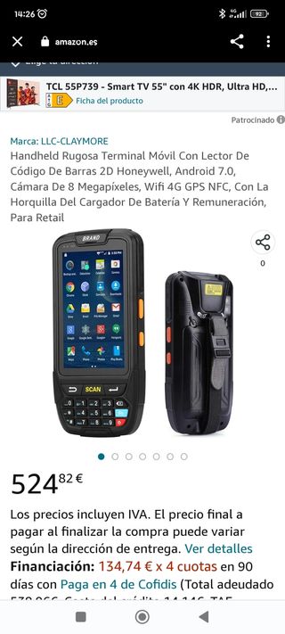 Teléfono con lector