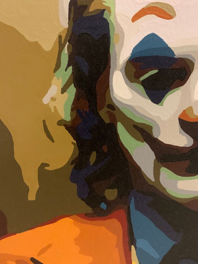 Cuadro del Joker pintado a mano