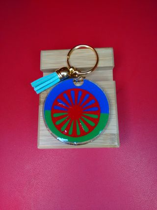 Bandera gitana Llavero personalizado