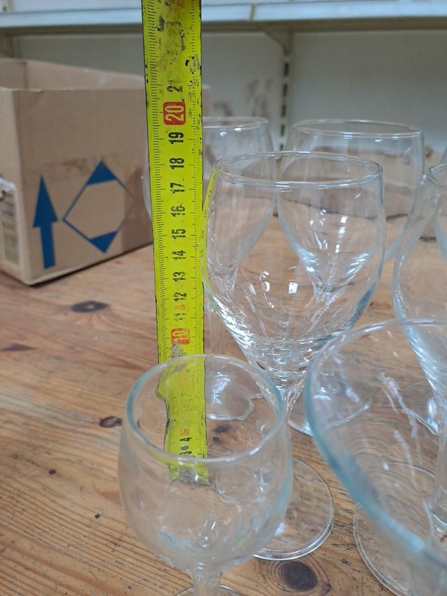 bicchieri in vetro con foglie, 20 pezzi vintage