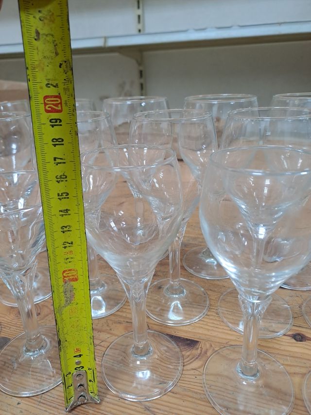 bicchieri in vetro con foglie, 20 pezzi vintage