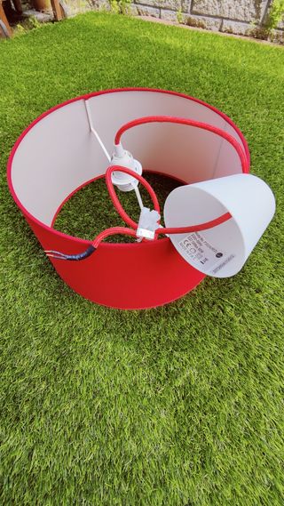 Lampara de techo roja