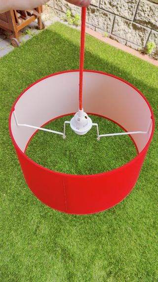 Lampara de techo roja