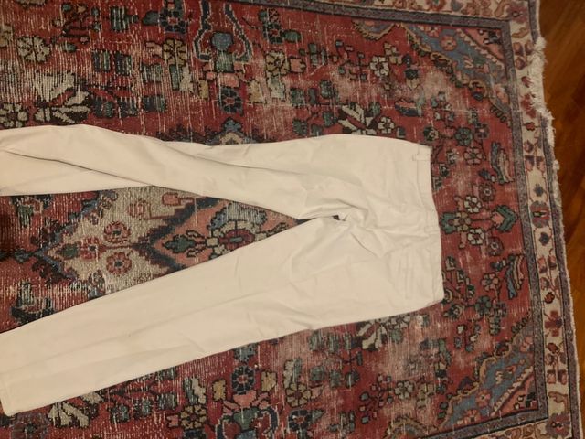 pantaloni cotone beige