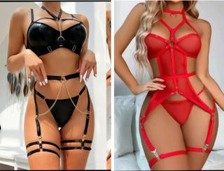 PACK LENCERIA NEGRO Y ROJO