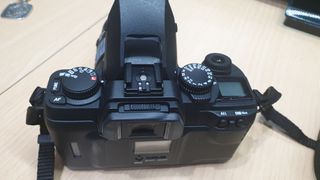 Maquina fotos analogica con filtros, teleobjetivo