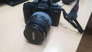 Maquina fotos analogica con filtros, teleobjetivo