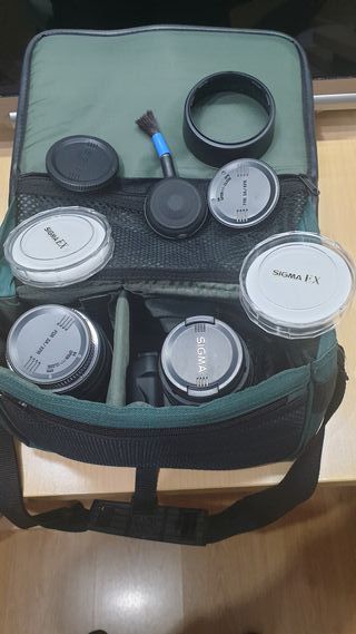 Maquina fotos analogica con filtros, teleobjetivo