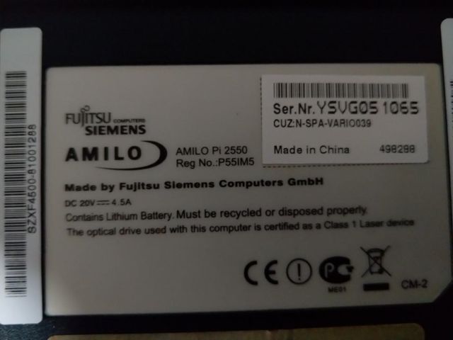 Roto - Fujitsu Amilo Pi 2550 para piezas