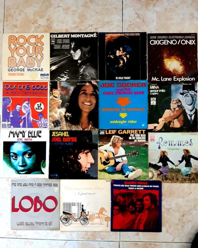 Discos sencillos vinilo vintage