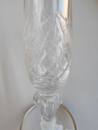 Florero cristal base de plata