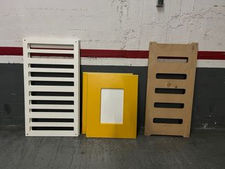 Cuna blanca y amarilla de madera