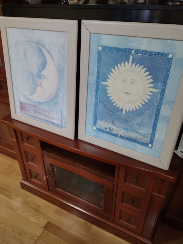 dos cuadros luna y sol