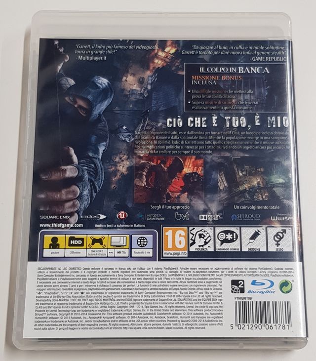 Gioco Thief italiano PS3 PlayStation 3