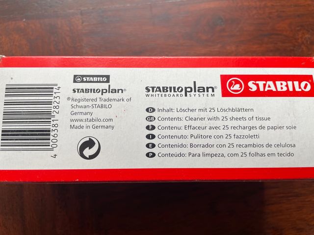 Gomma da cancellare per lavagna bianca con ricariche