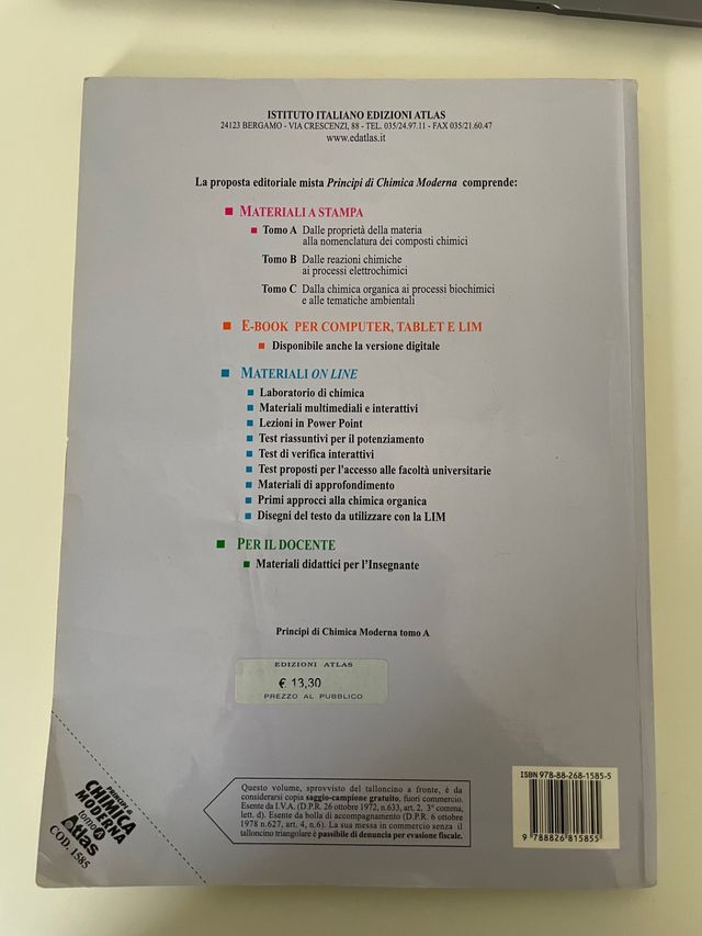Principi di chimica moderna tomo A