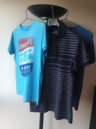 Lote de un polo de Pull&Bear y dos camisetas