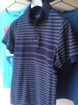 Lote de un polo de Pull&Bear y dos camisetas
