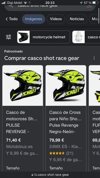 Cascos moto niño